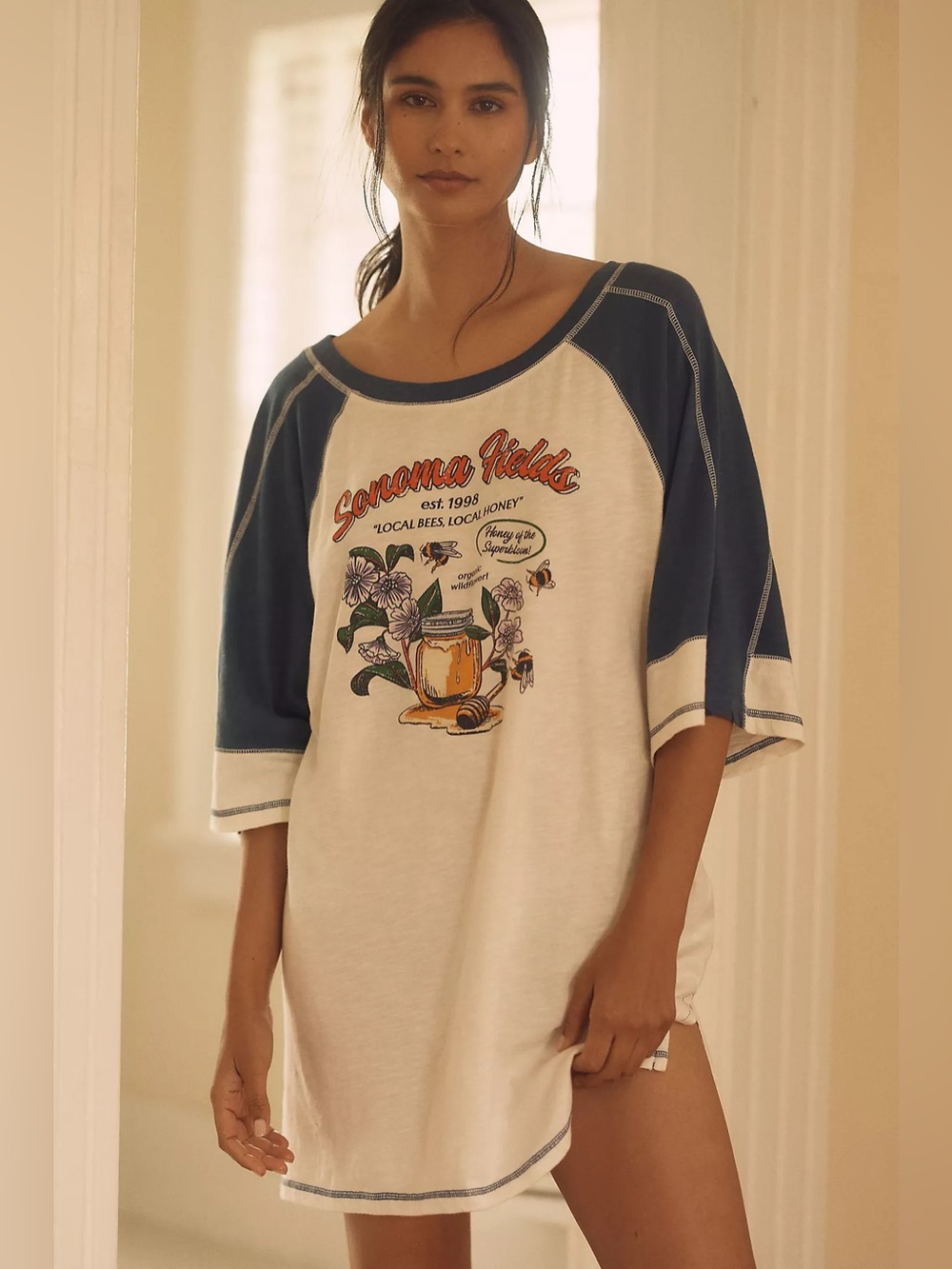 ANTHROPOLOGIE Oversized Graphic Sleep T-Shirt